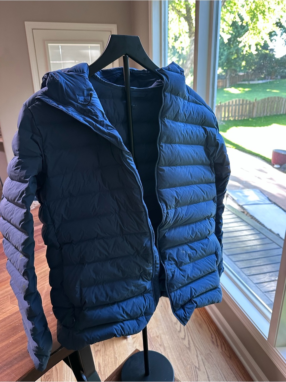 Lululemon Pack It Down Jacket Womens Medium Blue Hooded Puffer Down